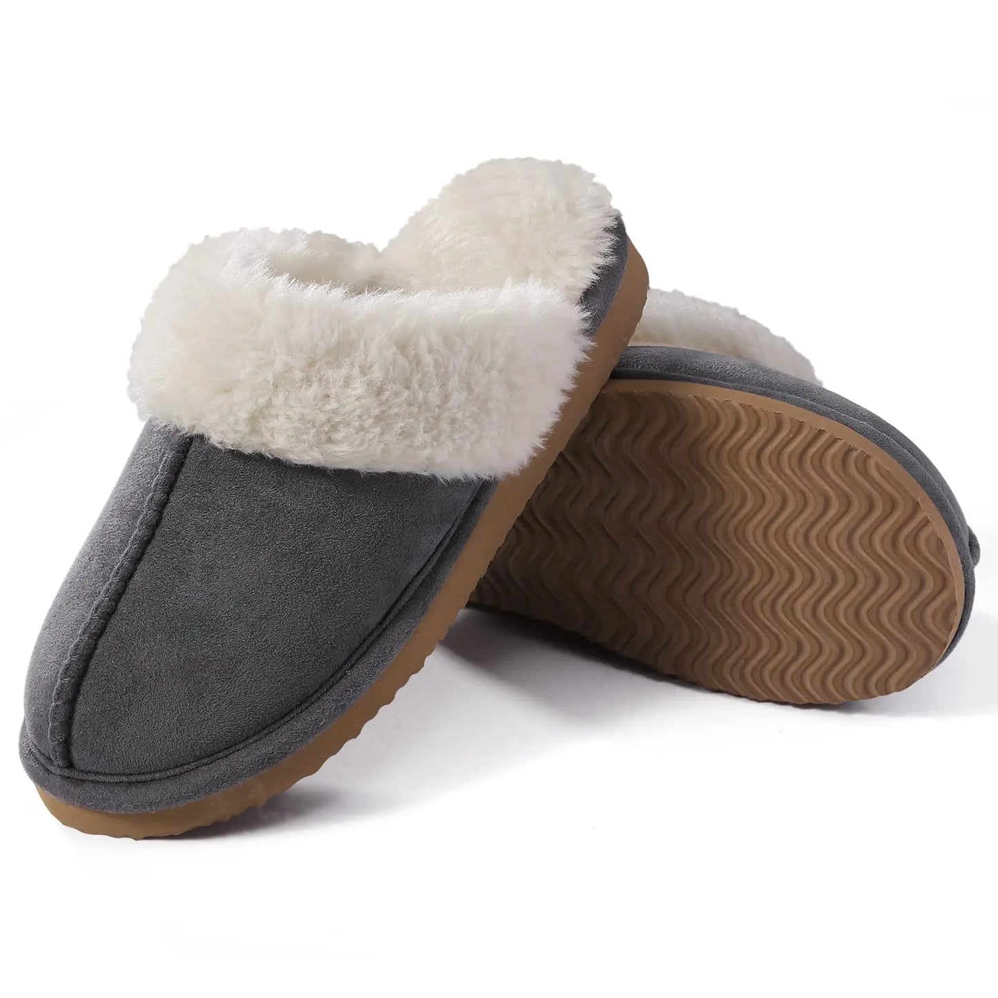 Kidmi Winter Women Fuzzy Slippers Classic Brand Fluffy House Shoes Indoor Warm Suede Cozy Slippers Casual Non-slip Cotton Shoes