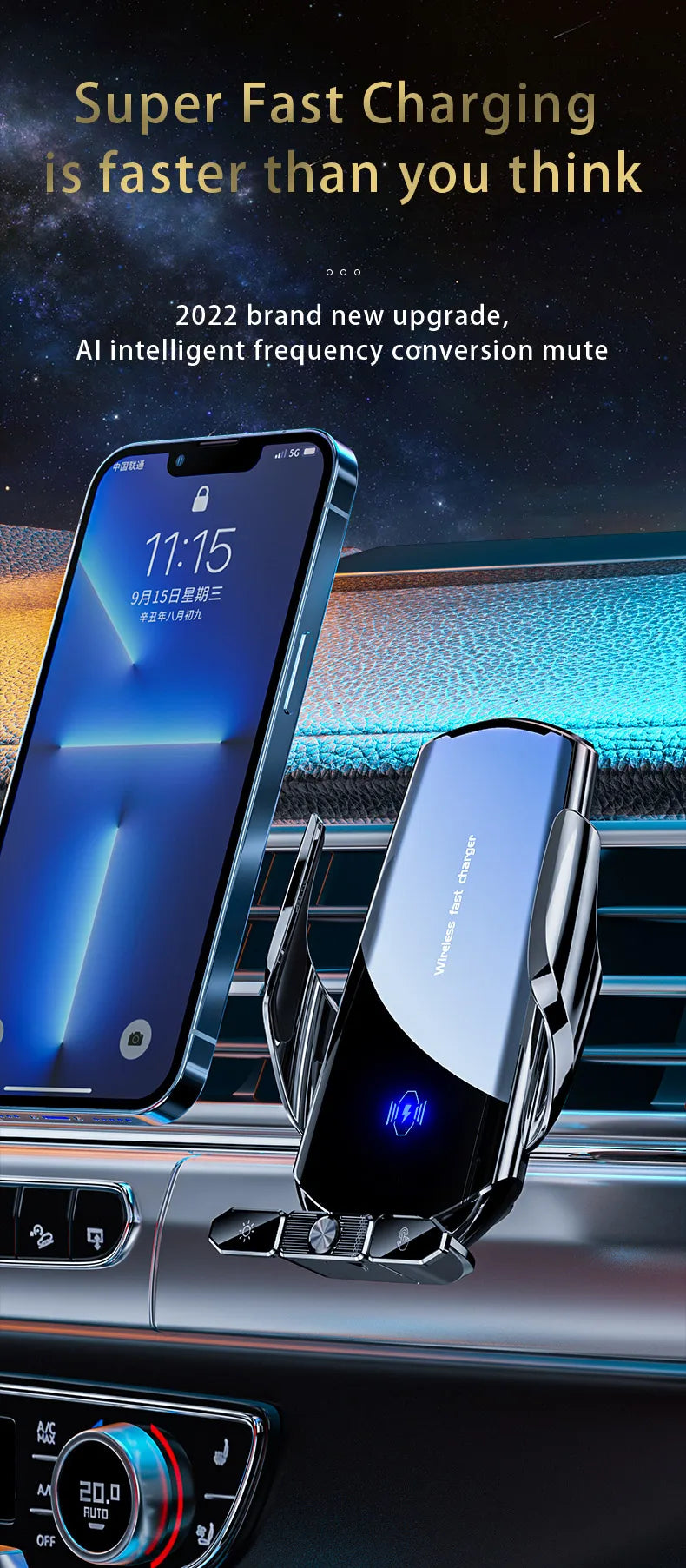 15W Car Wireless Charger Stand for iPhone 16 15 14 13 12 Pro Max Samsung 3 in 1 Magnetic Adapters Phone Fast Charging Chargers