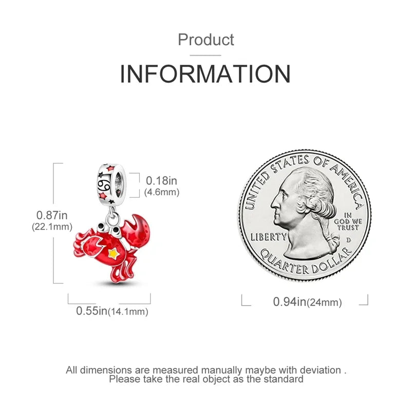 Zodiac Signs Original Charms 925 Sterling Silver Glow in Dark Pendants Beads Fit Bracelet DIY Jewelry Birthday Gift for Women