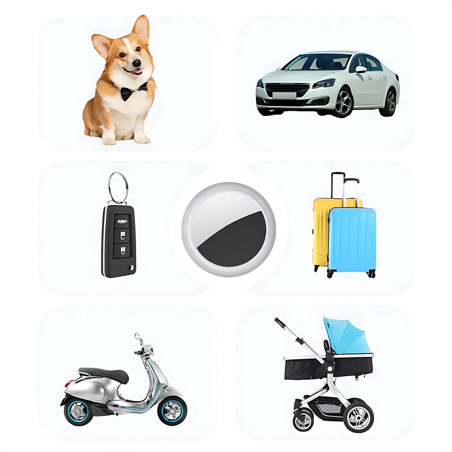 Mini GPS Tracker Smart Tag Compatible with iOS isearching Global Locator Anti-lost Finder for Car Pet Keys Wallet Suitcase iTag
