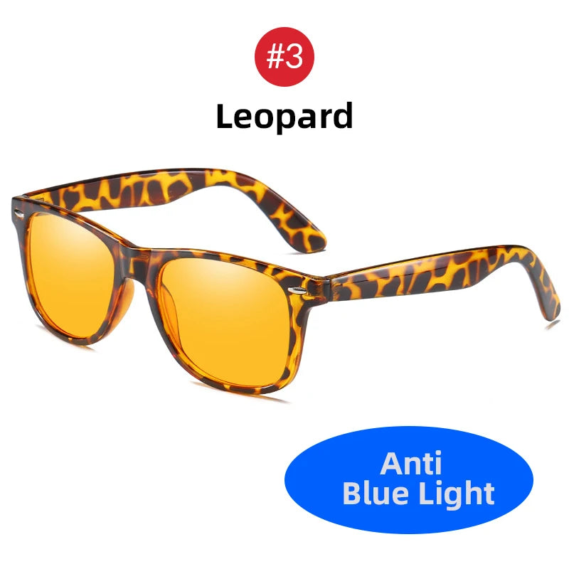 VIVIBEE Night Vision Blue Light Blocking Glasses Men Square Computer Eye Protection Eyeglasses Gaming Women Orange Eyewear