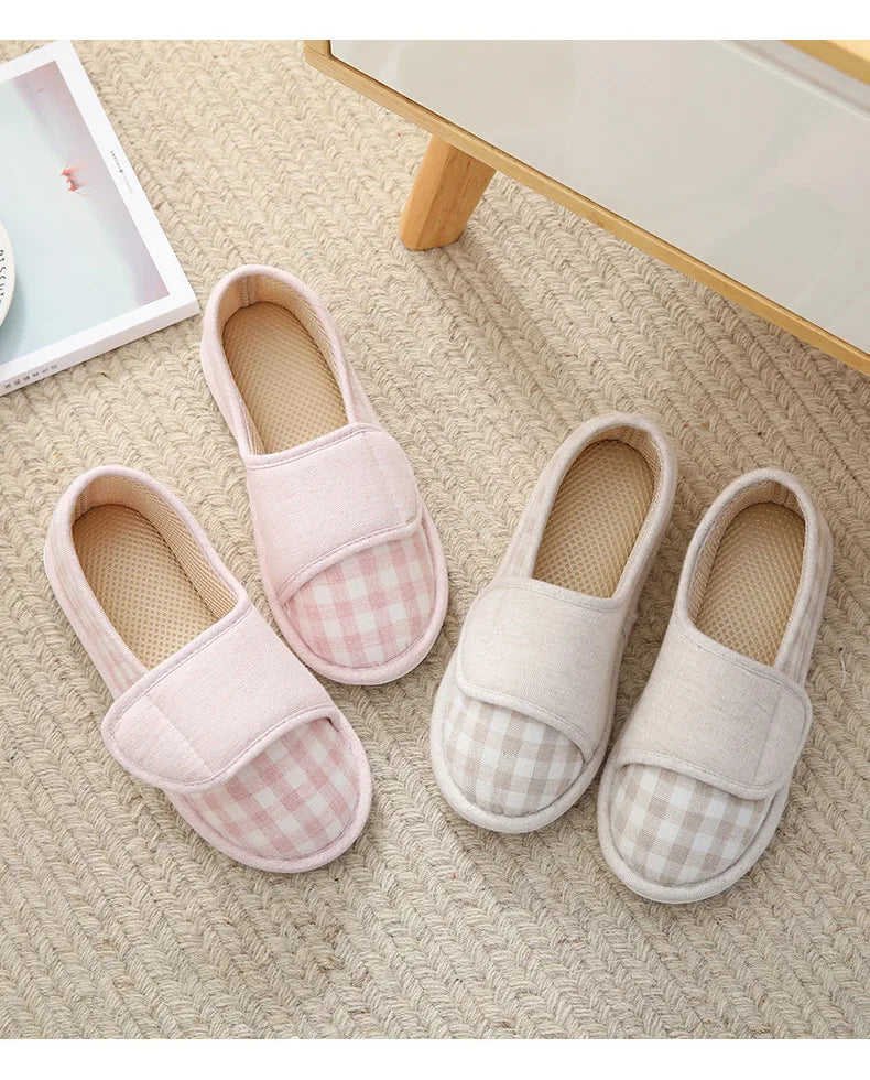 Women Diabetic Slippers Adjustable Closure Comfortable House Shoes Arthritis Edema Wide Slippers Comfy Cozy Shoes Closed Toed