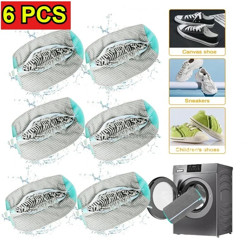 Washing Shoes Machine Bag Slippers Laundry Bag Net for Cleaning Shoes Washable Overshoes Sneakers Kit Soft Bristle Shoe Brush