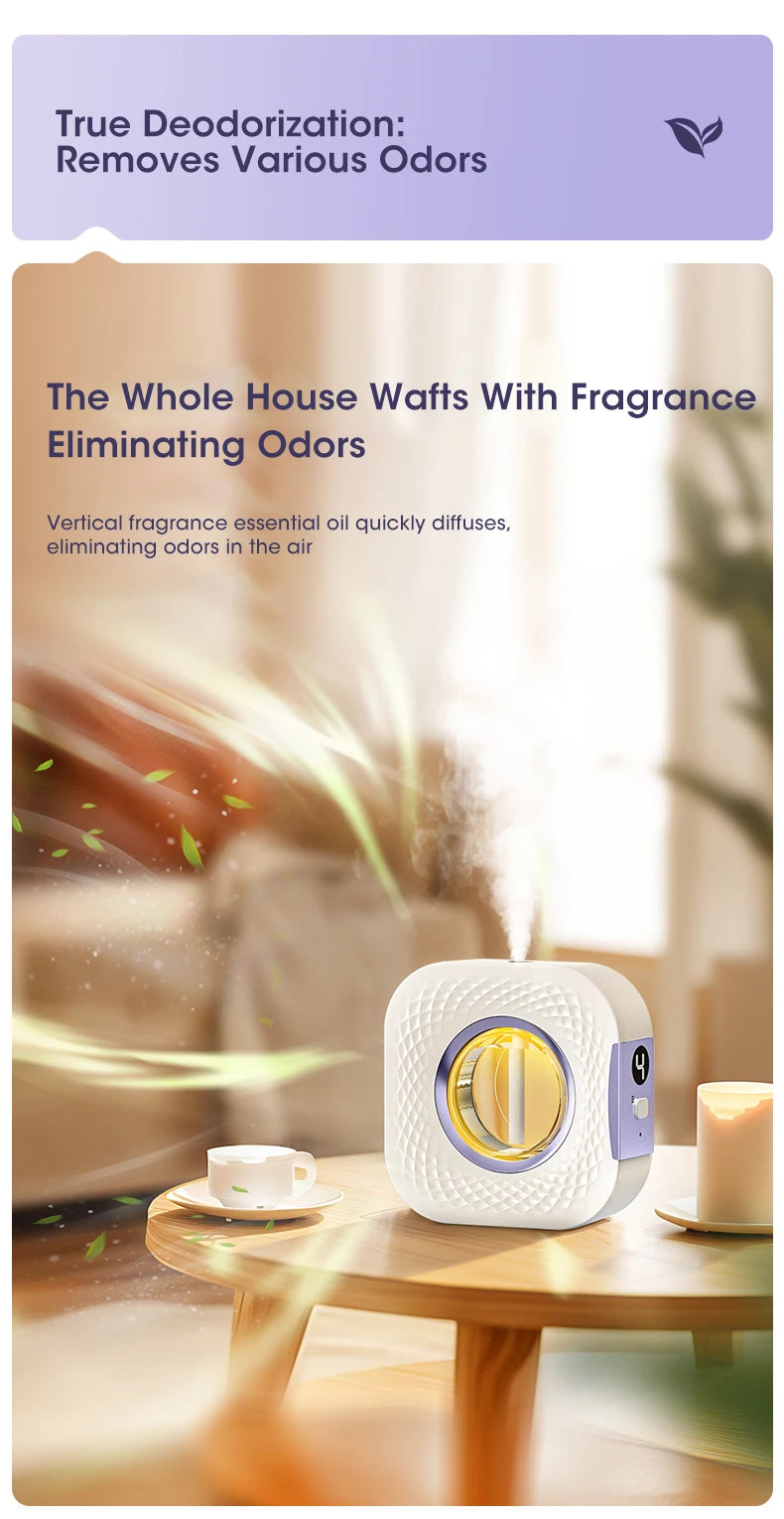 60 ㎡ Oil Aromatherapy Machine Air Purifying Diffuser Toilet Deodorization Fragrance Wall-mounted Humidifier Colorful Night Light