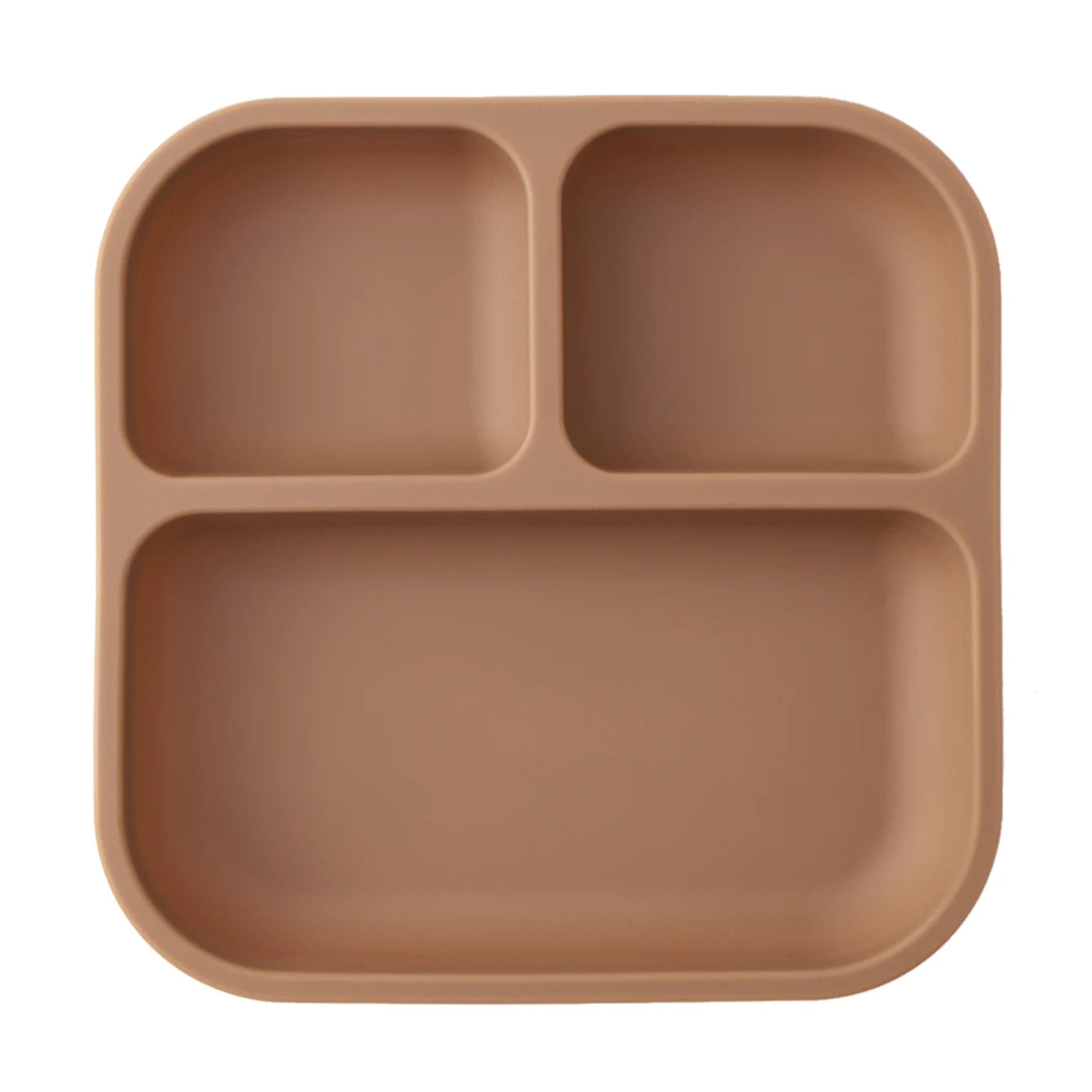 Color Kids 1PCS BPA Free Silicone Divided Square Plate Suction Baby Dish Leakproof Toddler Kids Meal Tray Easy Clean Tableware