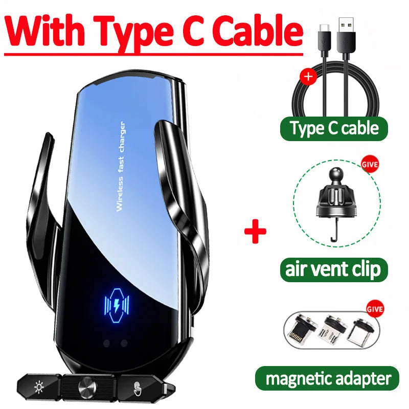 15W Car Wireless Charger Stand for iPhone 16 15 14 13 12 Pro Max Samsung 3 in 1 Magnetic Adapters Phone Fast Charging Chargers