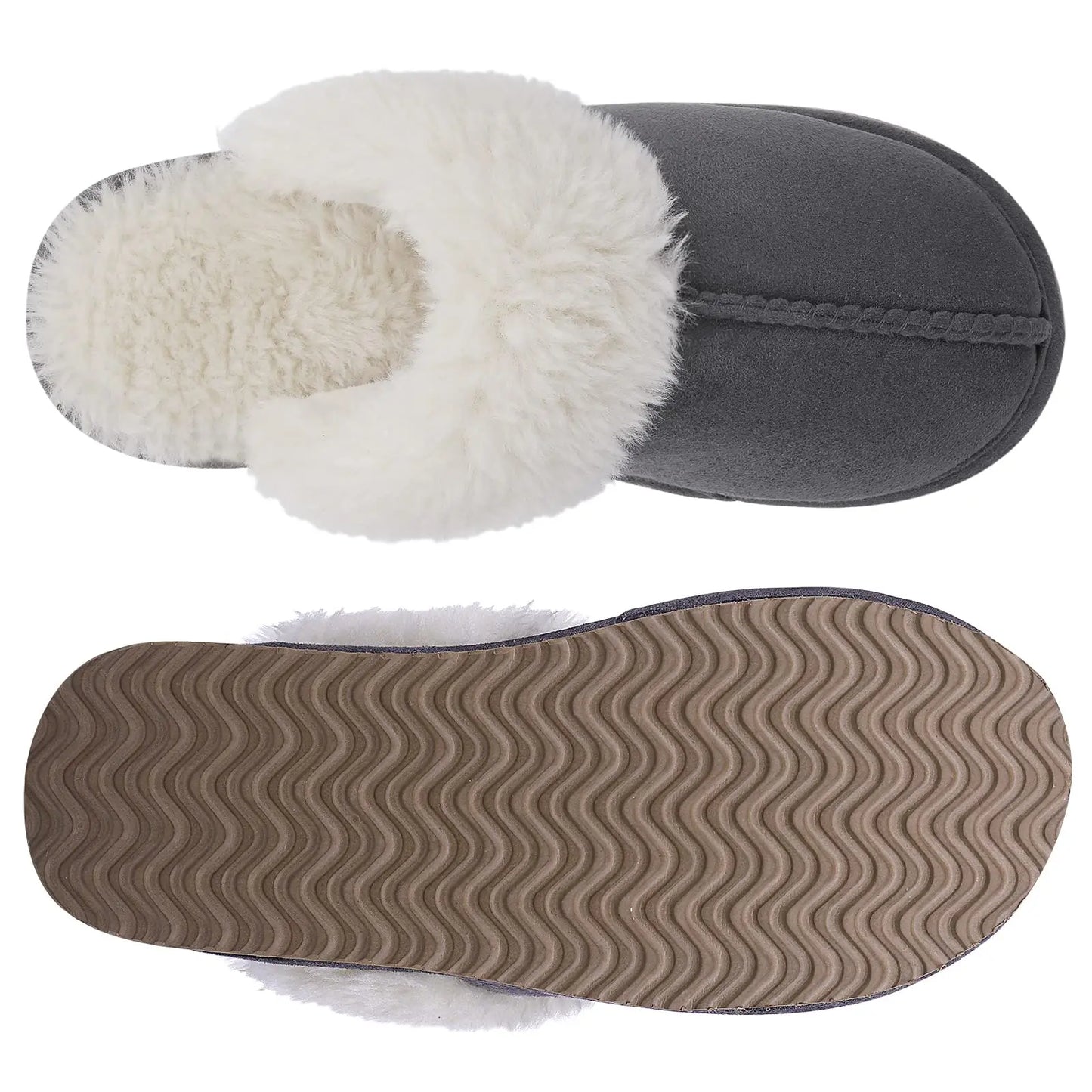 Kidmi Winter Women Fuzzy Slippers Classic Brand Fluffy House Shoes Indoor Warm Suede Cozy Slippers Casual Non-slip Cotton Shoes