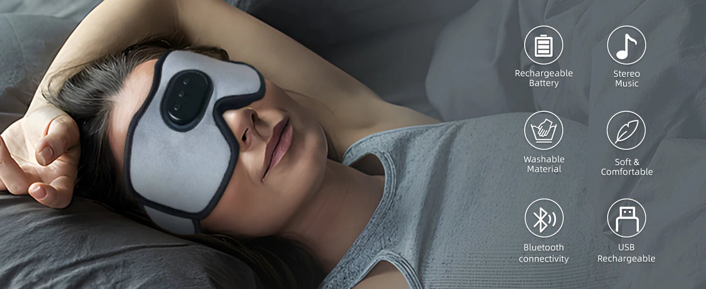 Premium Bluetooth Sleep Eye Mask Headphone - Blending 3D Sleep Headphone Innovation for Sound Sleep Bluetooth Eye Mask