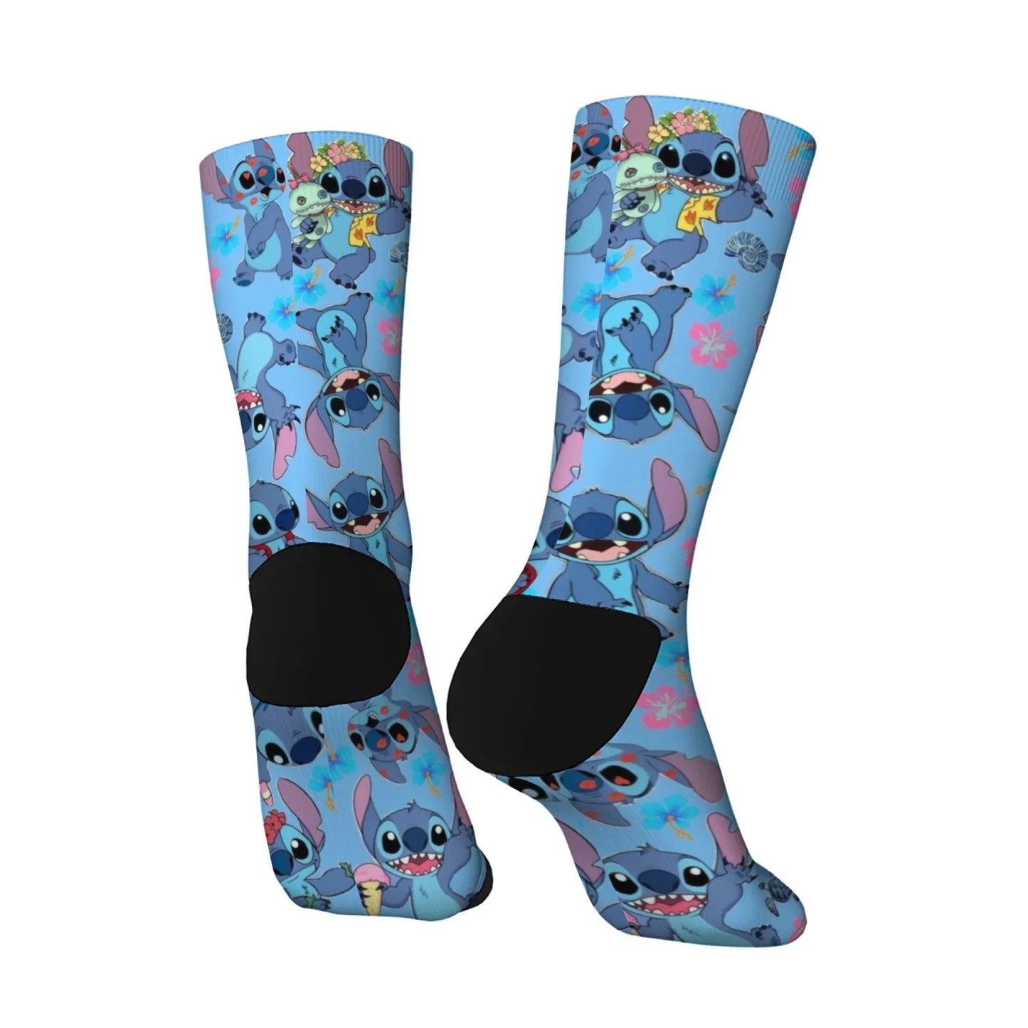 Cartoon Stitch Printed Men's Socks Soft and Comfortable Socks Novelty Harajuku Funny Street Hip-Hop Socks Party Holiday Gifts