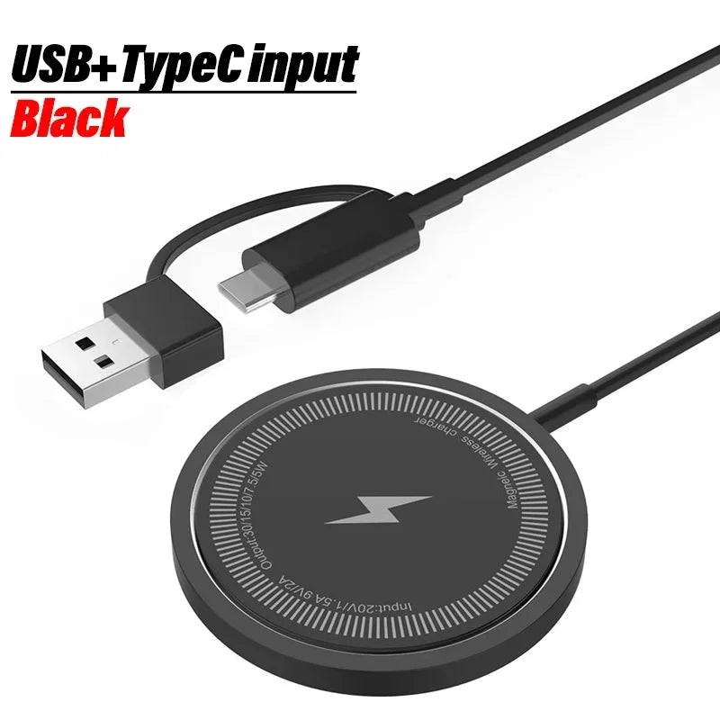 PD 30W Magnetic Wireless Charger Pad For Macsafe iPhone 16 15 14 13 12 Pro Max X XS XR 8 Plus USB C Fast Charging Dock Station