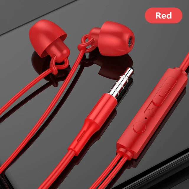 3.5mm Noise-cancelling Sleep Headphones With Mic HiFi Soft Silicone Soundproof Sleep On The Side Without Pressure Plug For Phone