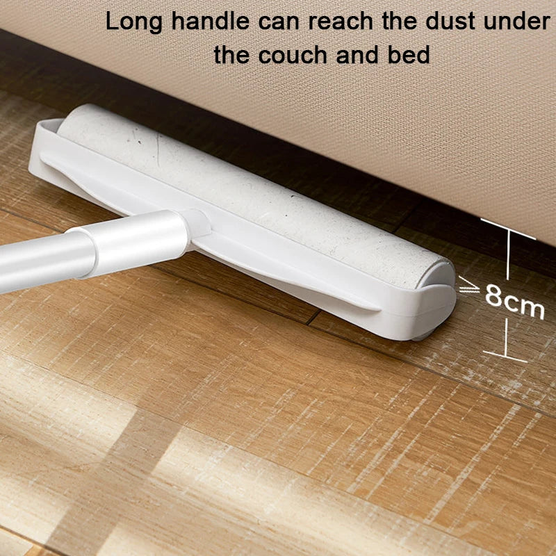 Long Handle Lint Roller Brush Pet Hair Remover Roller Retractable Dust Hair Roller Stick Tearable Clothes Bed Hair Removal Brush