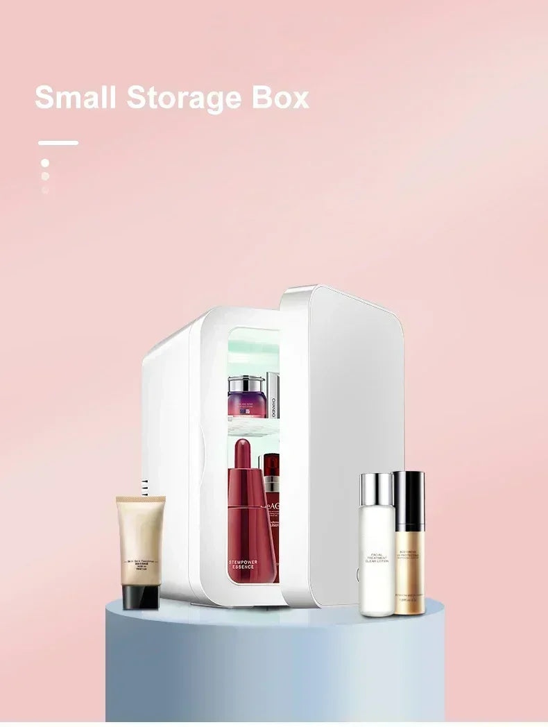 8L Mini Electric Refrigerator 12V 110V 220V Portable Camping Cooler and Warmer Makeup Refrigerat for Car and Home Dual-use