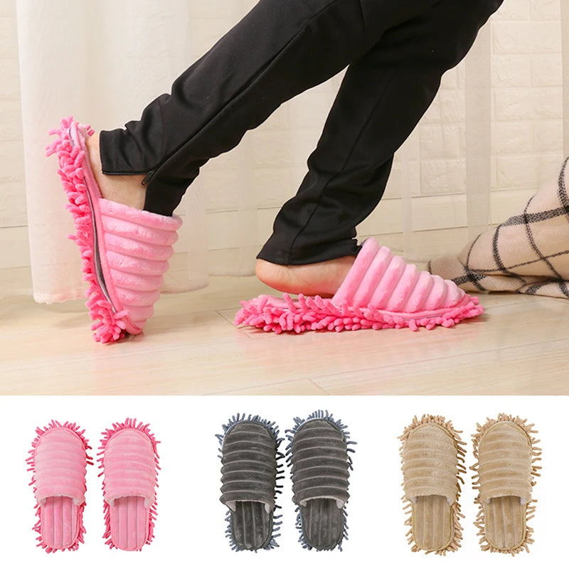 Multifunction Floor Dust Cleaning Slippers Shoes Lazy Mopping Shoes Mop Caps House Home Clean Cover Wipe Shoes Cleaning Tools