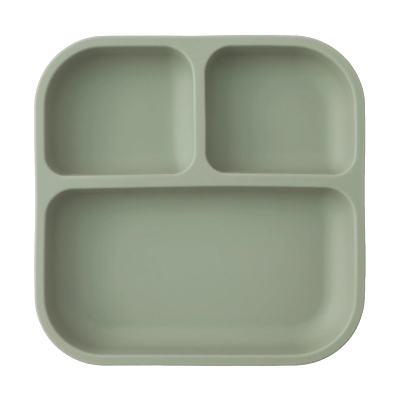 Color Kids 1PCS BPA Free Silicone Divided Square Plate Suction Baby Dish Leakproof Toddler Kids Meal Tray Easy Clean Tableware