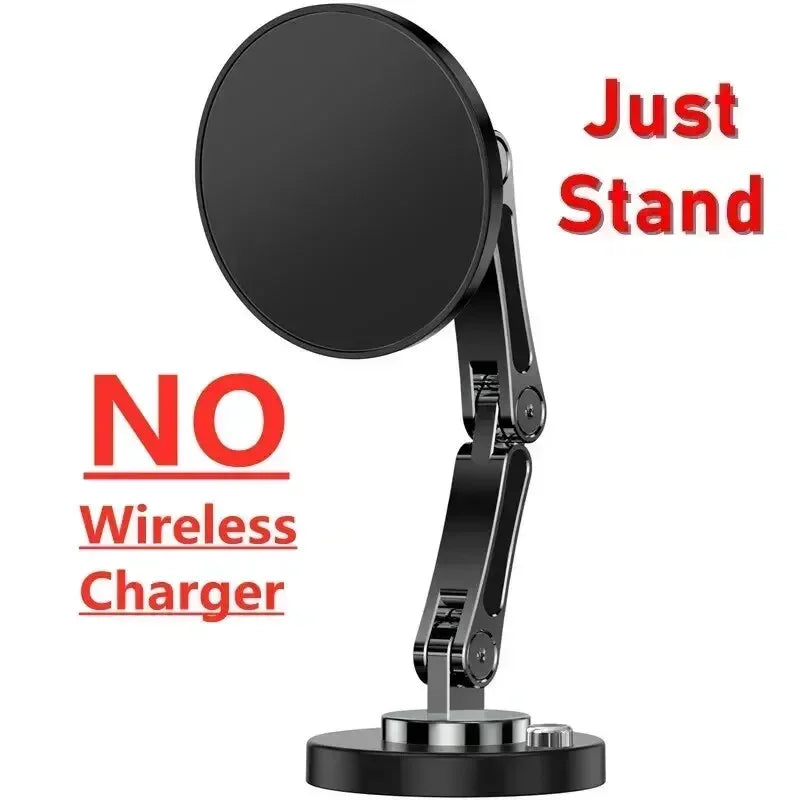 Magnetic Car Wireless Charger for iPhone 15 14 Pro Max Car Phone Holder 360 Rotation Metal Foldable Charging Stand for Samsung