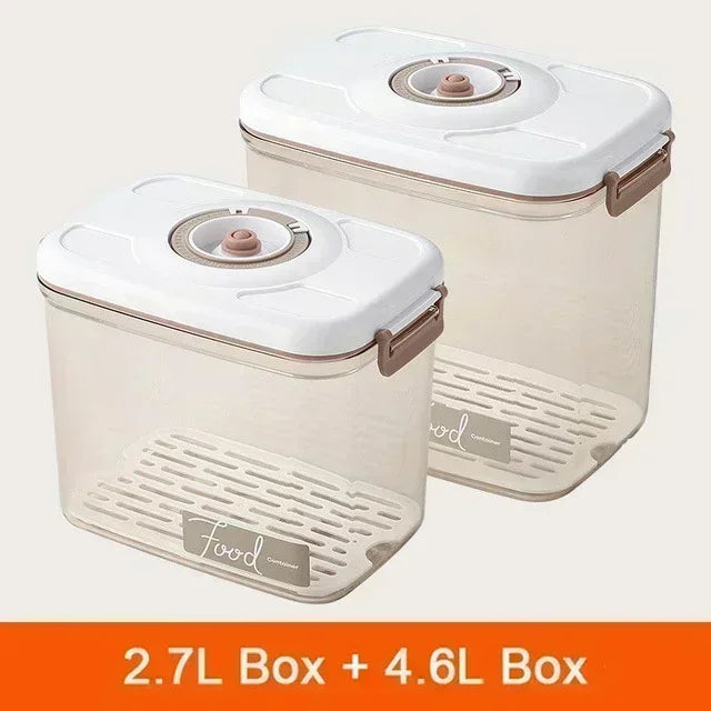 Vacuum Sealed Food Storage Box, Clear Fresh-Keeping Box, Capacity Food Dispenser, Transparent Container with Vacuum Pump