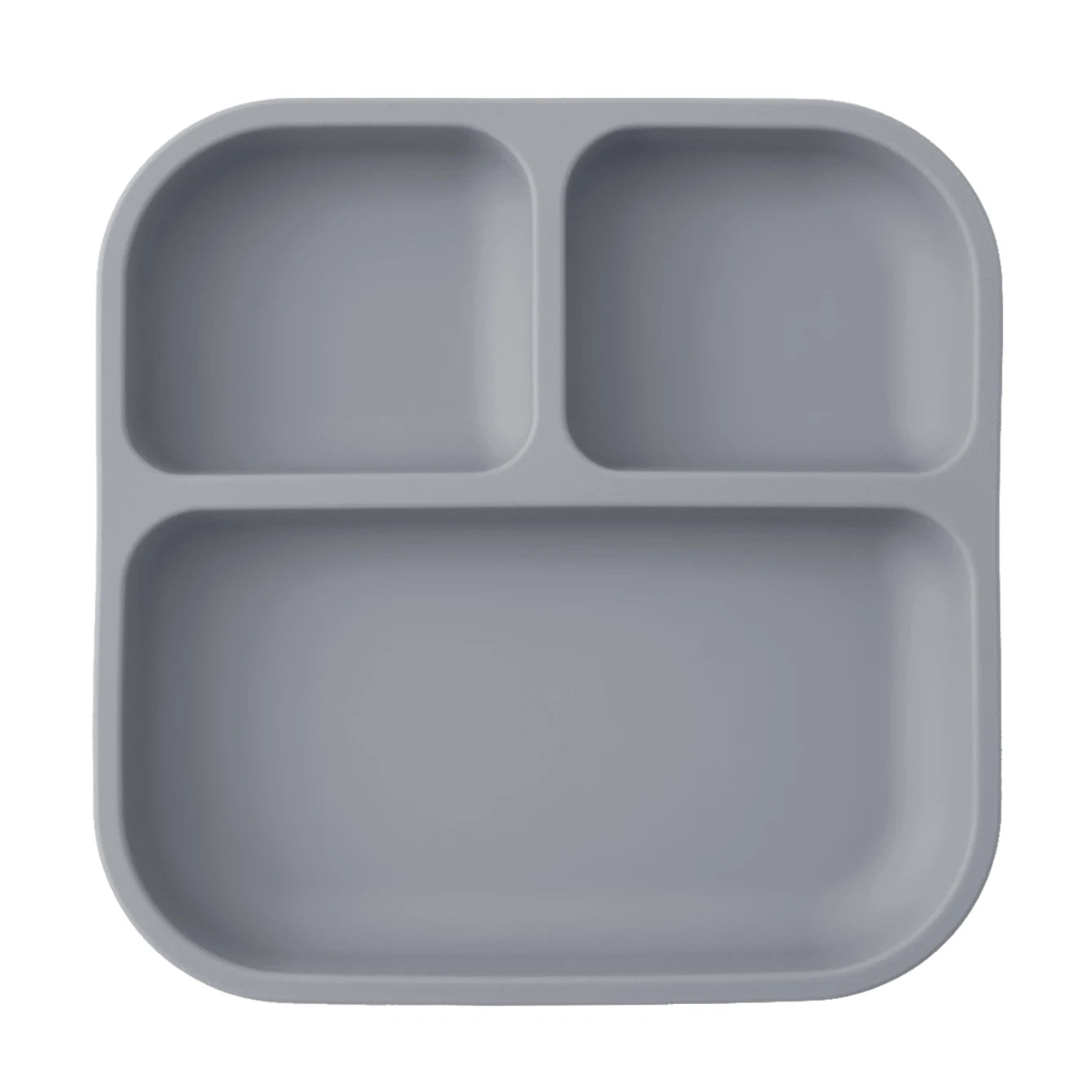 Color Kids 1PCS BPA Free Silicone Divided Square Plate Suction Baby Dish Leakproof Toddler Kids Meal Tray Easy Clean Tableware
