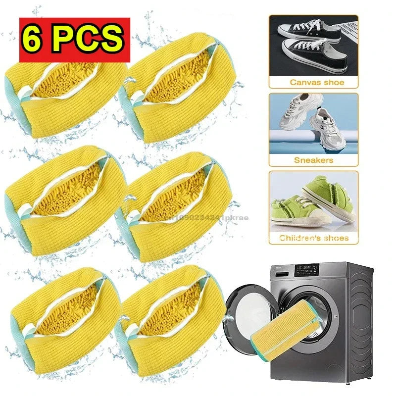 Washing Shoes Machine Bag Slippers Laundry Bag Net for Cleaning Shoes Washable Overshoes Sneakers Kit Soft Bristle Shoe Brush