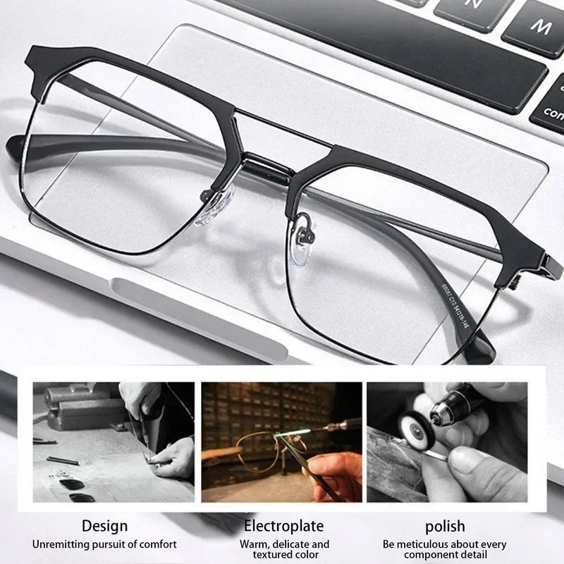 Luxury Brand Square Black Frame Myopia Glasses Anti-blue Light Women Men Near Sight Eyeglasses Unisex Goggles Diopters -0 To -6