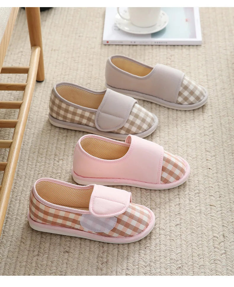 Women Diabetic Slippers Adjustable Closure Comfortable House Shoes Arthritis Edema Wide Slippers Comfy Cozy Shoes Closed Toed