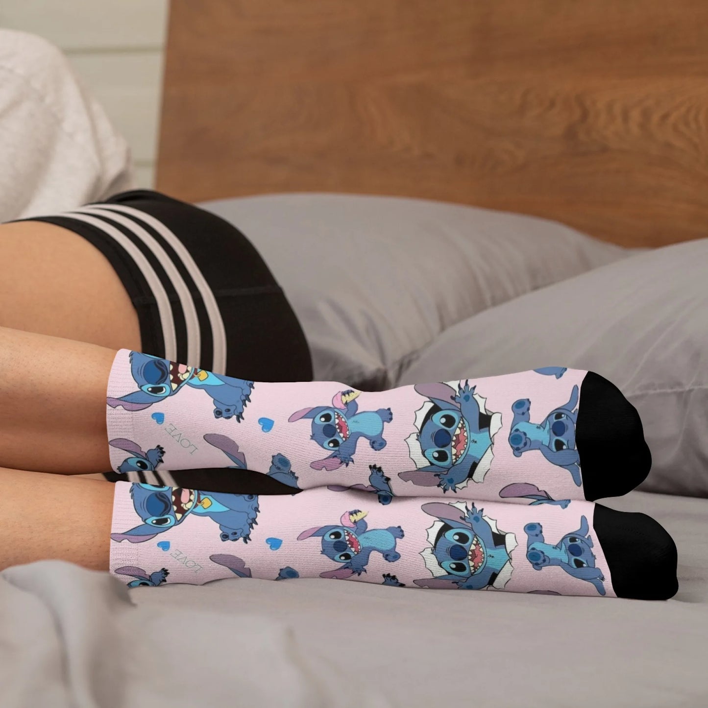 Cartoon Stitch Printed Men's Socks Soft and Comfortable Socks Novelty Harajuku Funny Street Hip-Hop Socks Party Holiday Gifts