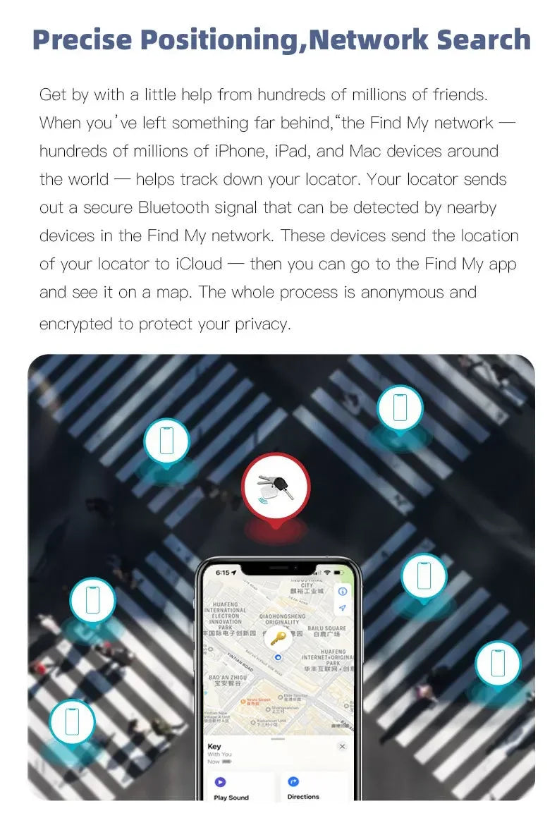 For Apple Find My Mini Bluetooth GPS Tracker Anti Lose Reminder Device Key Finder Kid Bag Wallet Car Pet Dog Locator Smart Tag