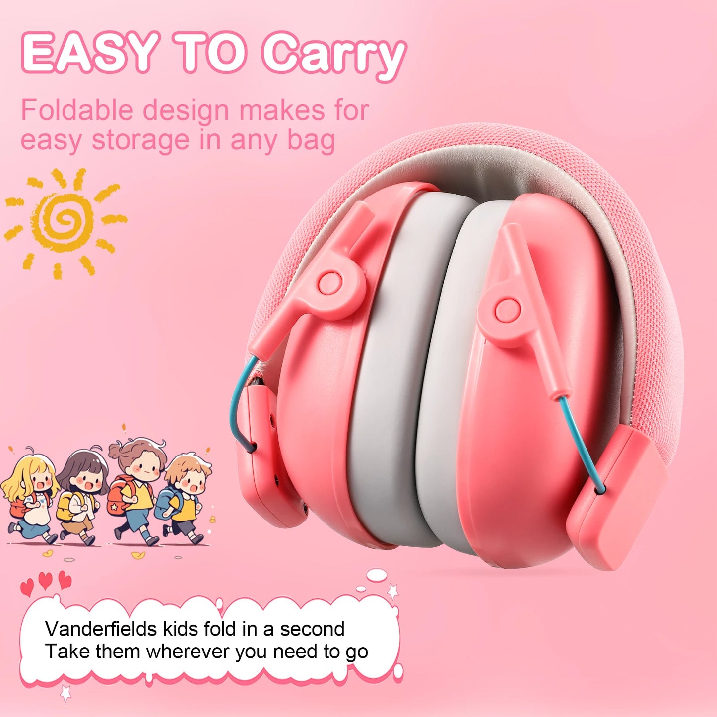 Children Kids Ear Protector Earmuffs Kids 27dB Hearing Protection Soundproof Headphone Safety Reduction Ear Muff Noise Cancellin