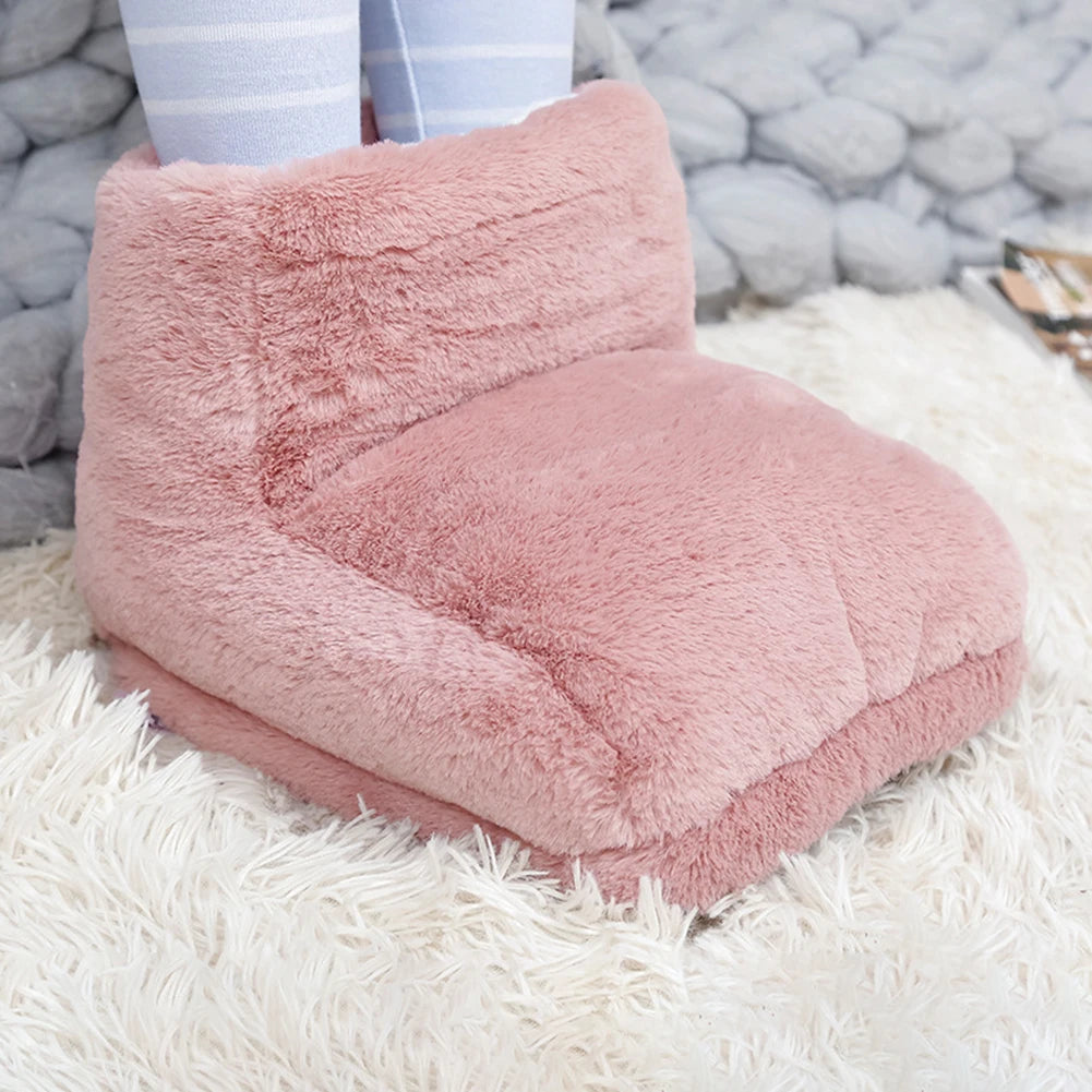 Electric Foot Warmer Foot Heating Pad USB Charging Household Foot Heater Washable Double Feet Slippers for Home Bedroom Sleeping