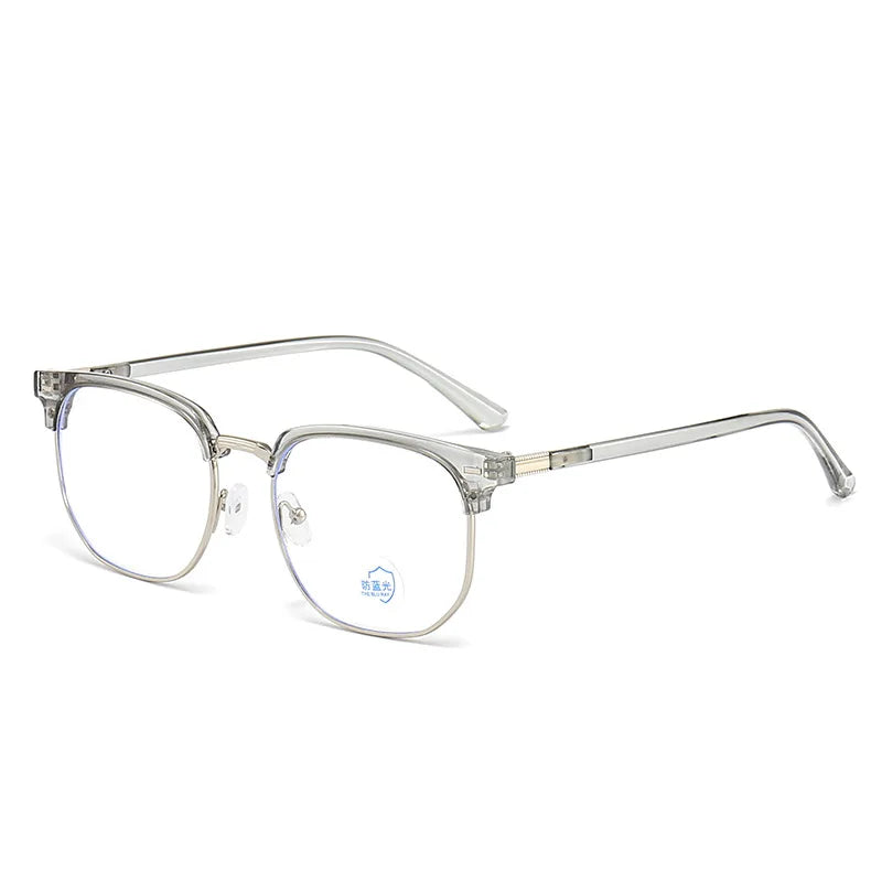 XJiea 2024 Photochromic Anti-blue Light Glasses Men Fashion Rectangle Semi Rimless Eyewear For Women Office Computer Goggle