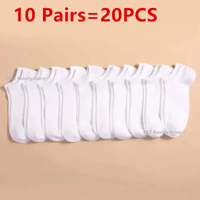 50/100 Pairs Solid Color Breathable Sock Women Men Boat Socks Invisible Low Cut Non-slip Summer No-show Ankle Socks Wholesale