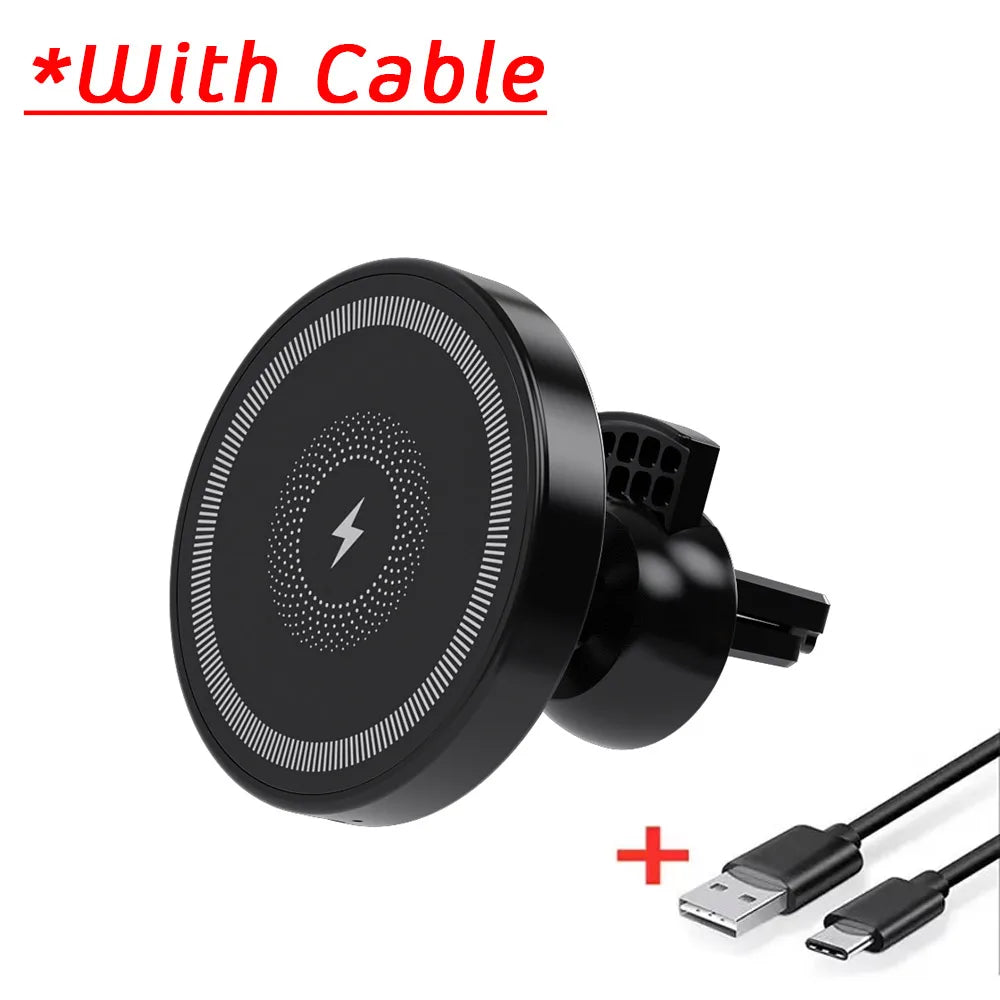 Magnetic Wireless Charger 360 Rotation Air Vent Phone Holder Stand For Magsafe iPhone 16 15 14 13 12 Pro Max Fast Charging Mount