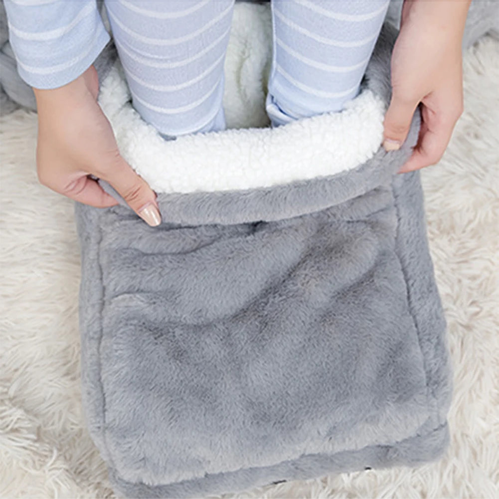 Electric Foot Warmer Foot Heating Pad USB Charging Household Foot Heater Washable Double Feet Slippers for Home Bedroom Sleeping
