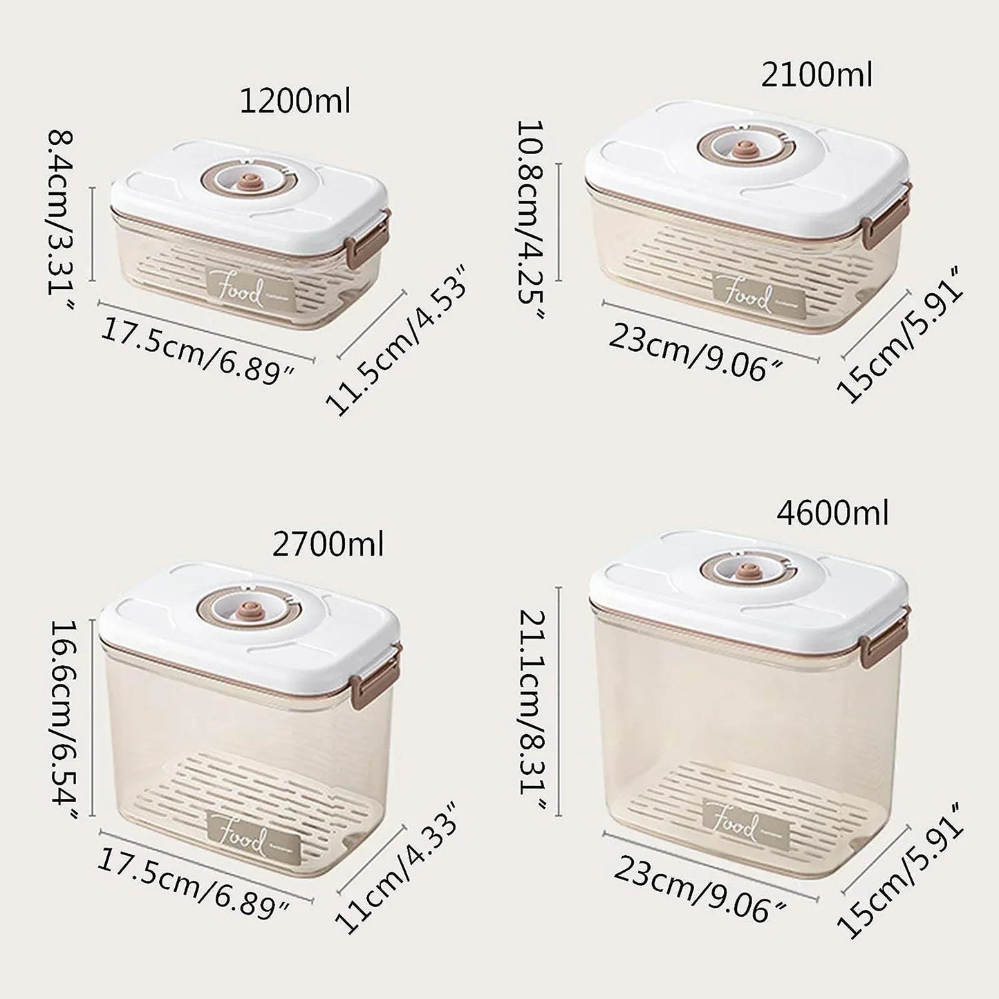 Vacuum Sealed Food Storage Box, Clear Fresh-Keeping Box, Capacity Food Dispenser, Transparent Container with Vacuum Pump