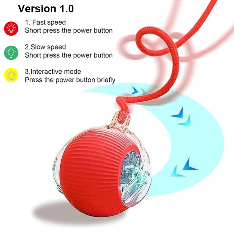 Interactive Cat Toys Ball Automatic Rolling Rechargeable Smart Obstacle Avoid Running Toys for Energetic Indoor Cats