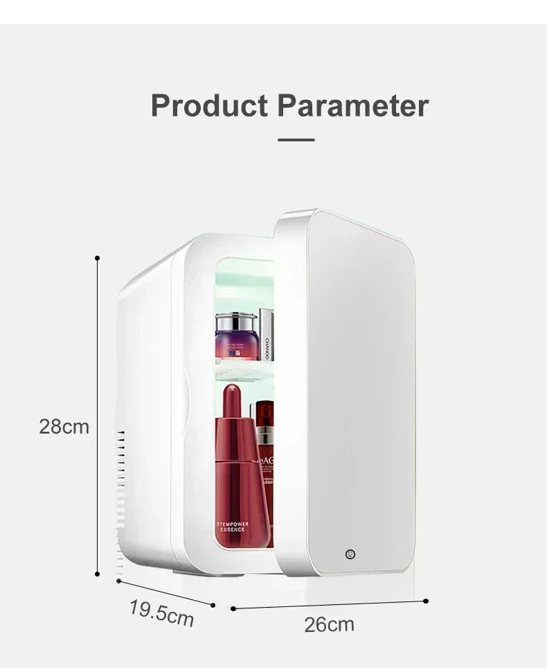 8L Mini Electric Refrigerator 12V 110V 220V Portable Camping Cooler and Warmer Makeup Refrigerat for Car and Home Dual-use