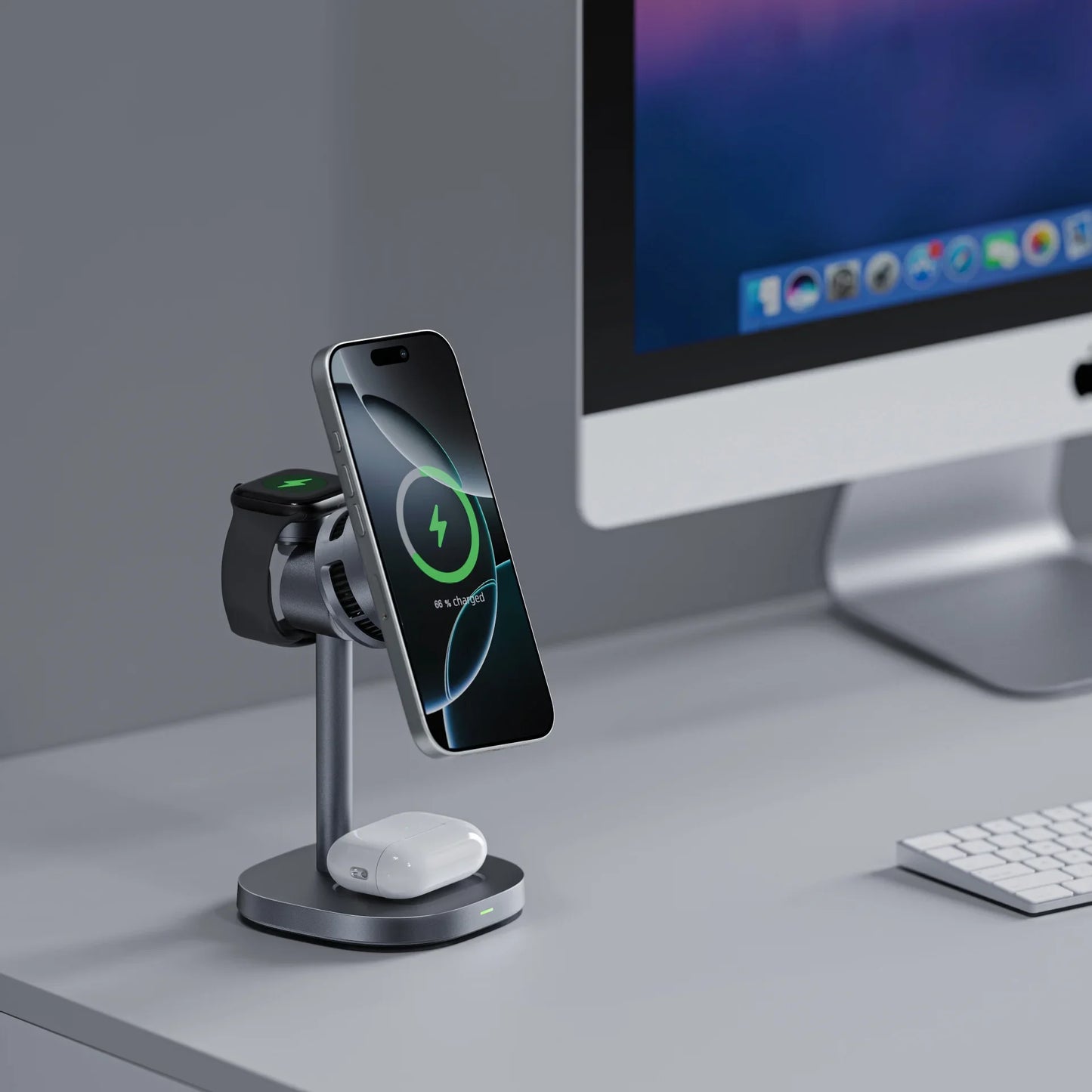 TEC Cooling Qi2 3 in 1 Magnetic Wireless Charger Stand 15W Fast Charging for Iphone 16 15 14pro Max, Airpods,iwatch Series