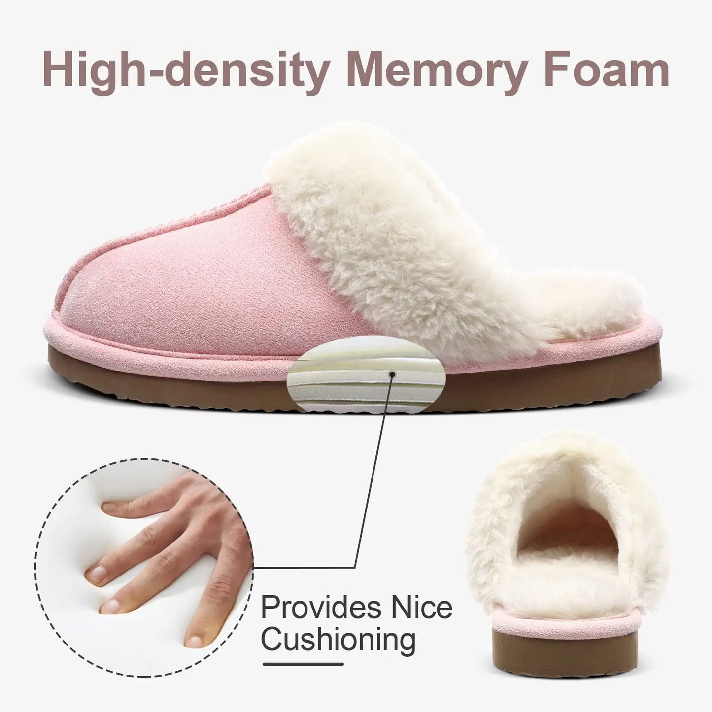 Kidmi Winter Women Fuzzy Slippers Classic Brand Fluffy House Shoes Indoor Warm Suede Cozy Slippers Casual Non-slip Cotton Shoes