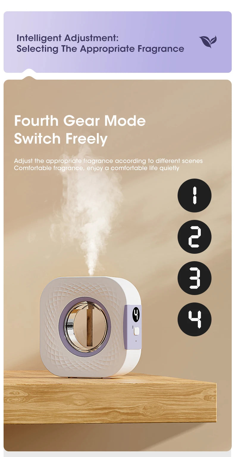 60 ㎡ Oil Aromatherapy Machine Air Purifying Diffuser Toilet Deodorization Fragrance Wall-mounted Humidifier Colorful Night Light