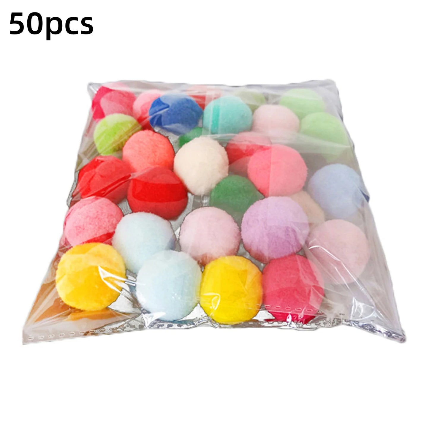 10/50/100Pcs Cats Polyester Plush Balls Interactive Play Training Toy Cat Toy Ball Creative Colorful Interactive Cat Chew Toys