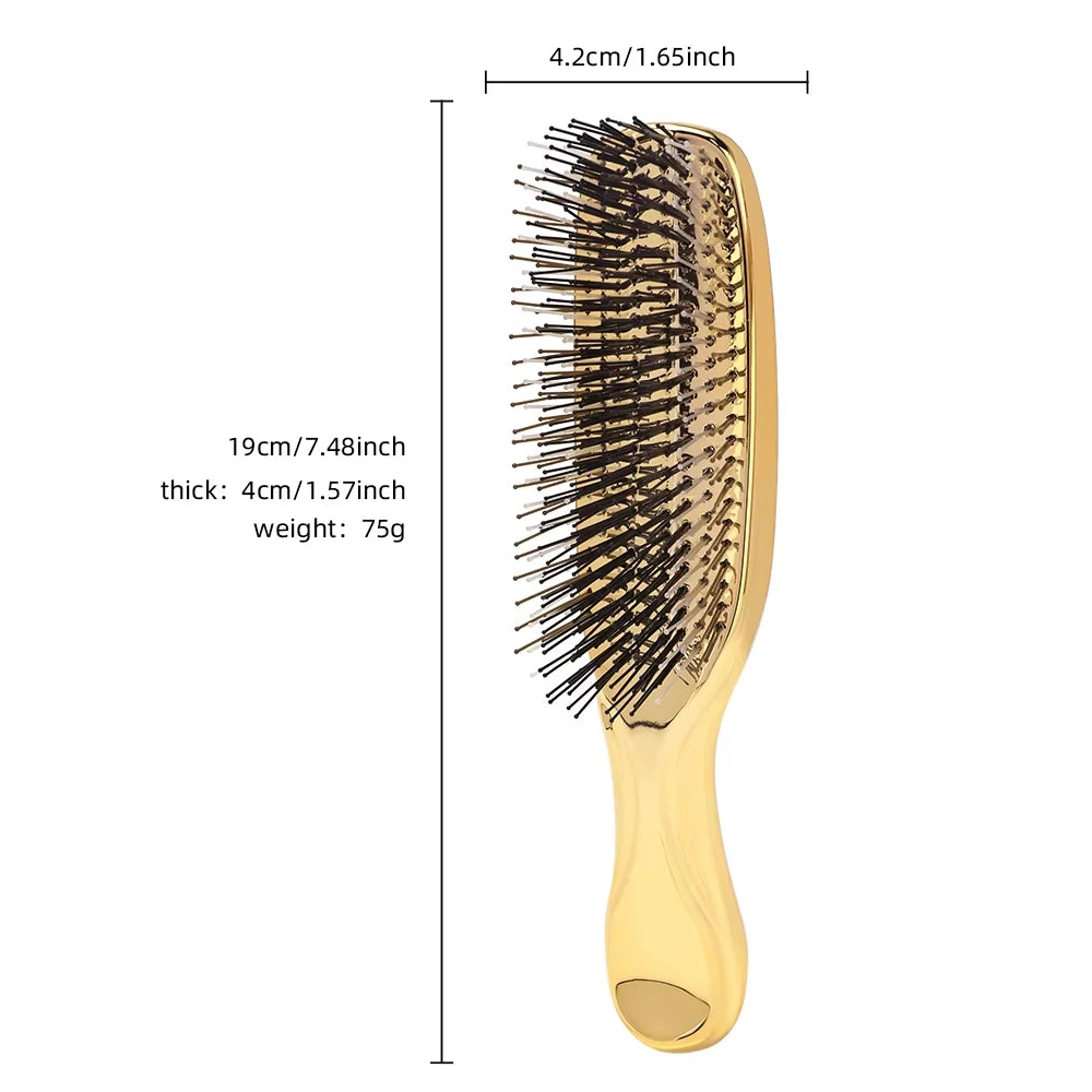 Japanese Premium Head Massager Scalp Brush Hair Massager Shampoo Brush Wet Plastic Detangling Brush Hair Cleaning Comb Rose Gold