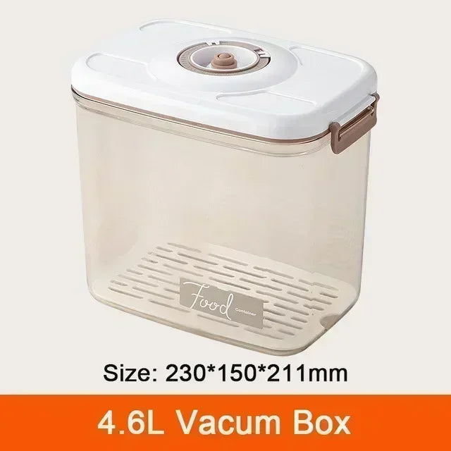 Vacuum Sealed Food Storage Box, Clear Fresh-Keeping Box, Capacity Food Dispenser, Transparent Container with Vacuum Pump
