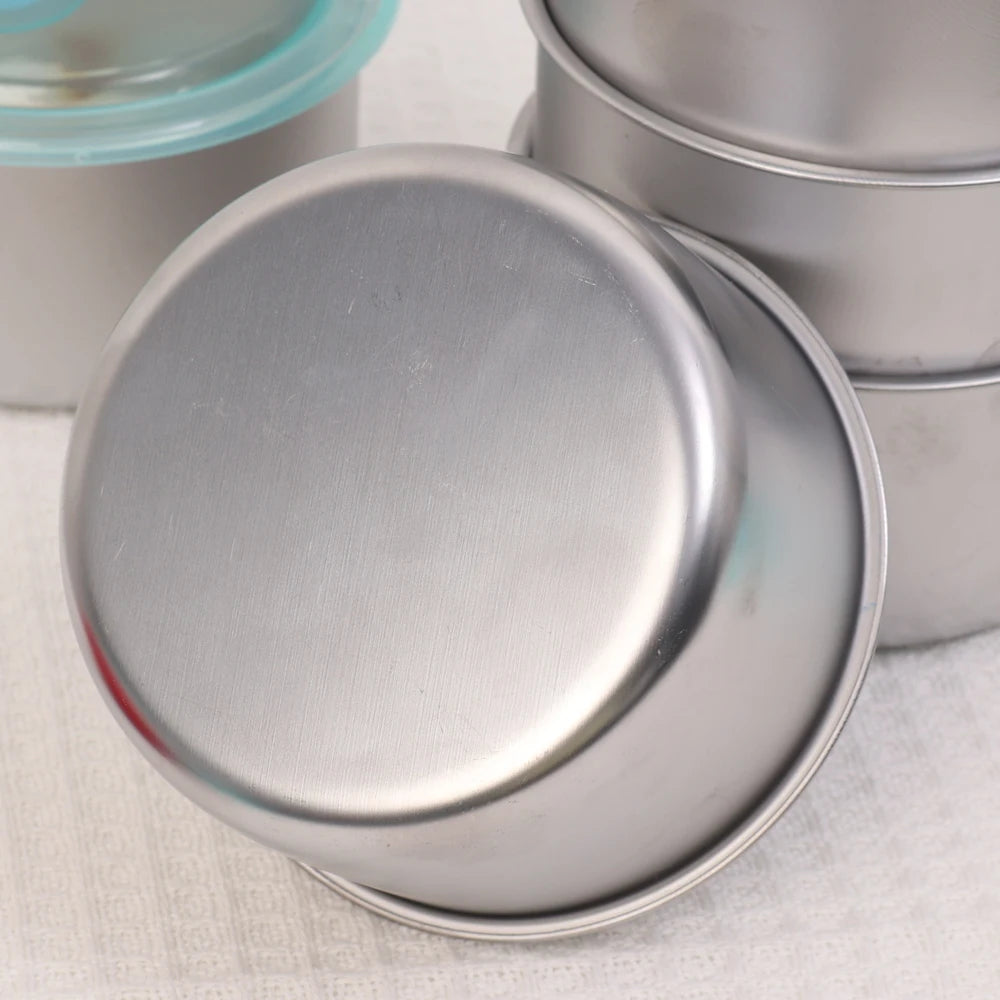 Round Leak-proof Lunch Box with Cover Stainless Steel Food Preservation Box Heat Resistant Sealed Food Storage Tank Tableware
