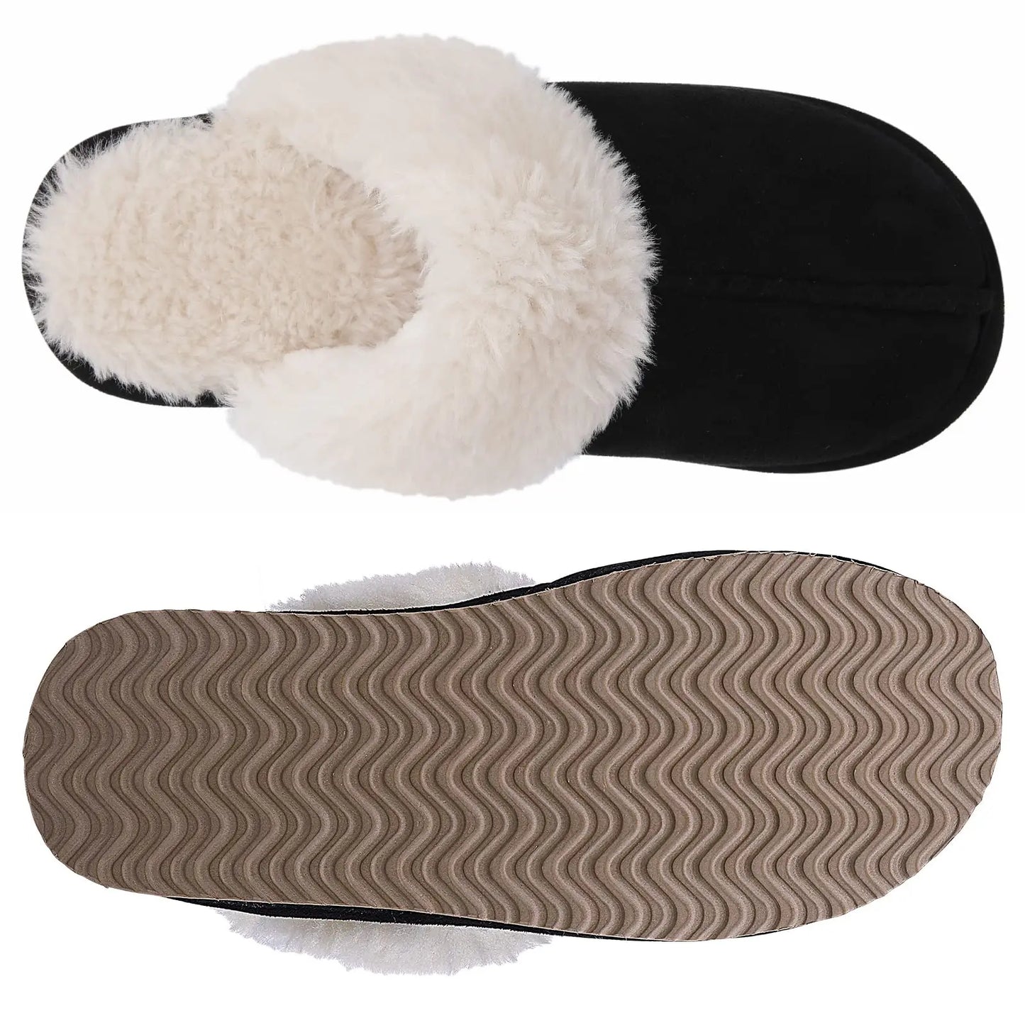 Kidmi Winter Women Fuzzy Slippers Classic Brand Fluffy House Shoes Indoor Warm Suede Cozy Slippers Casual Non-slip Cotton Shoes