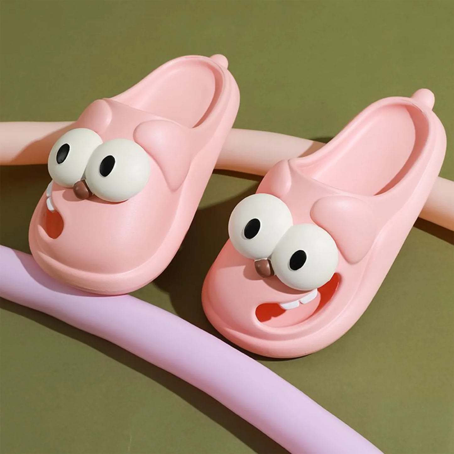 Tongue Kiss Slippers Big Eye Dog Slippers Cute Funny Big Eye Dog Fun Cartoon Package Head Eva Slippers For Women