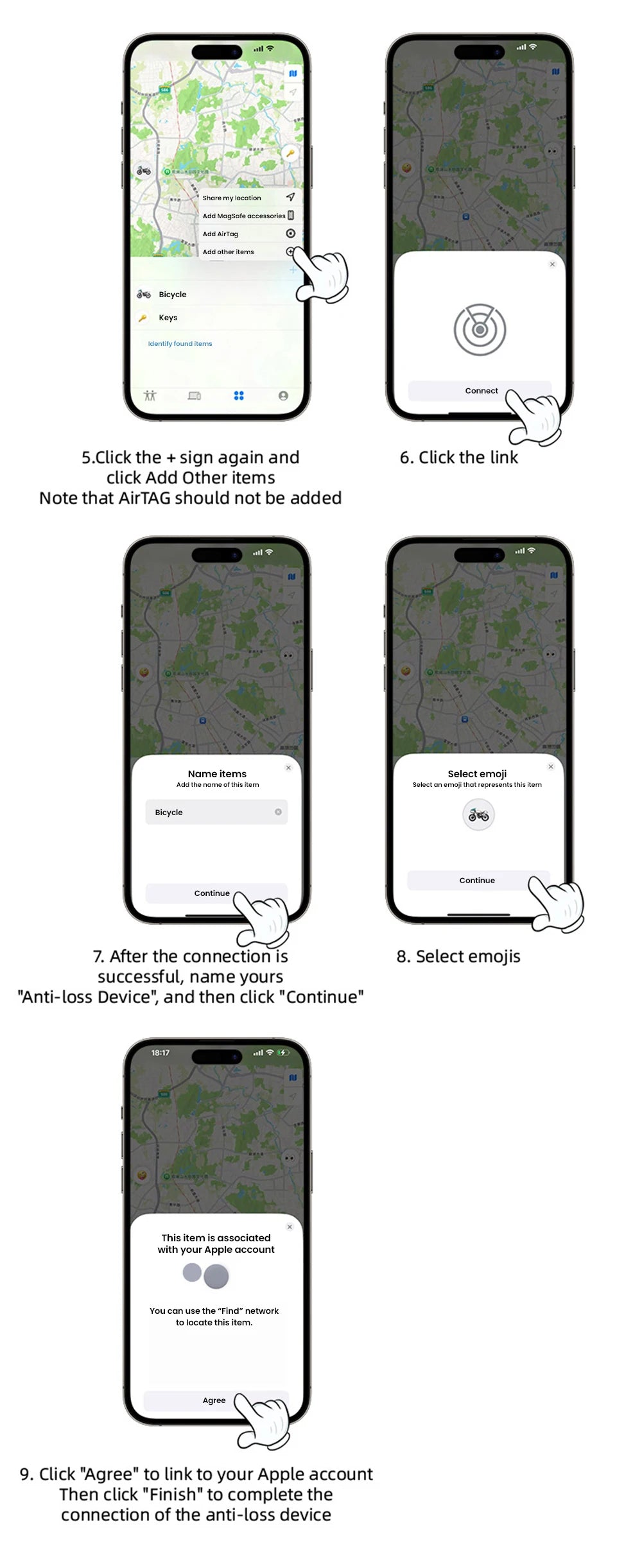 F2 Smart Airtag GPS Positioning Anti-Lost Device For iPhone iPad iOS Find My App Bluetooth Tracker Keys/Pets/Kids Locator Finder