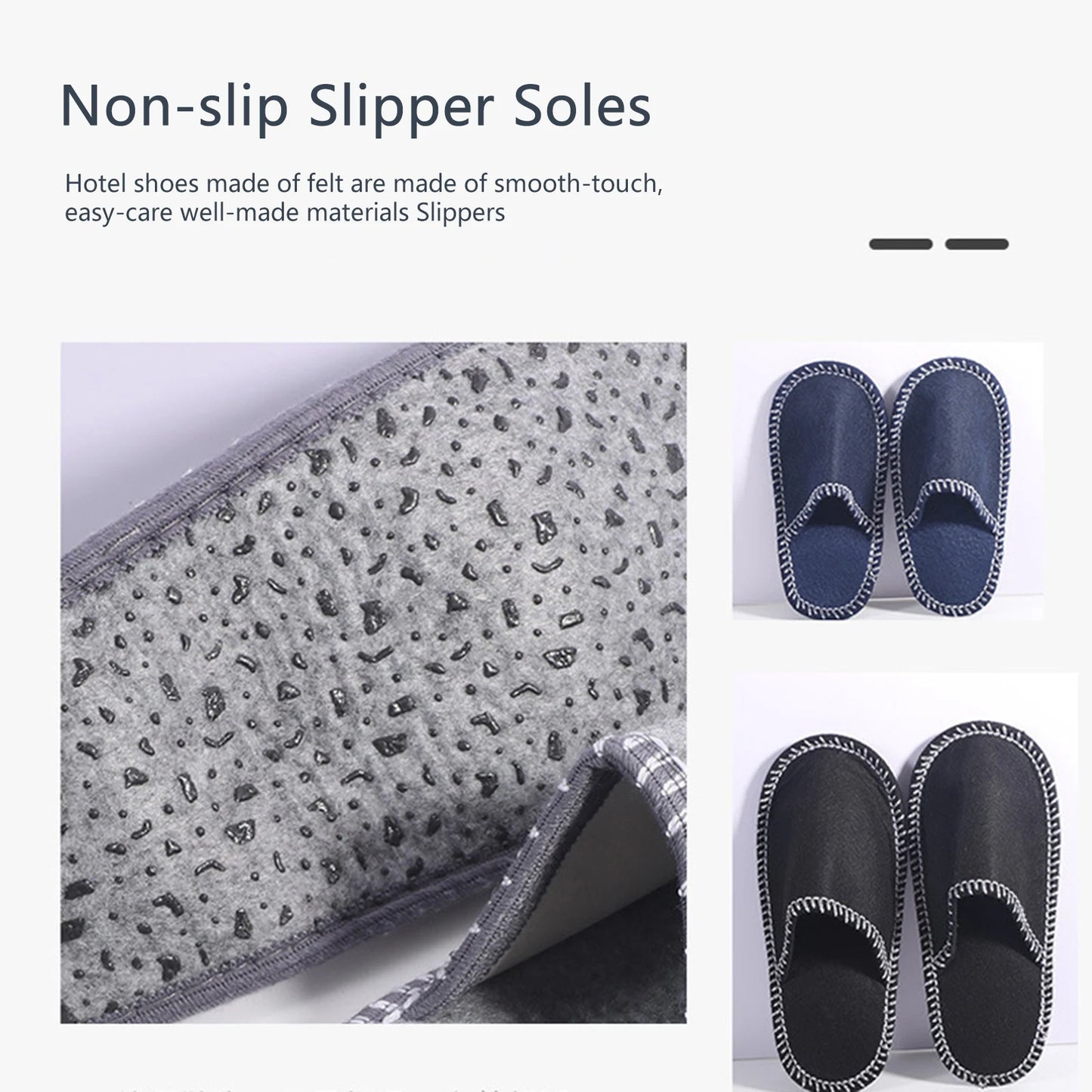 6 Pairs Disposable Slippers with Non-Slip Sole Closed Toe Unisex Slippers for Shoeless Home for Bedroom Wedding Party Travel