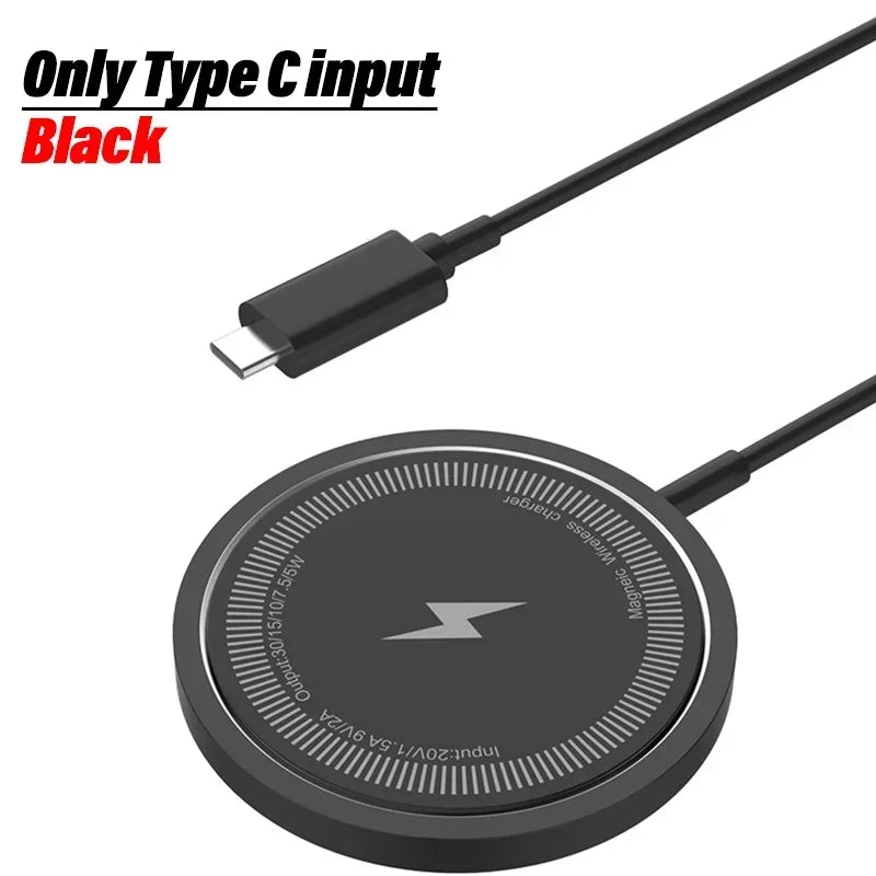 PD 30W Magnetic Wireless Charger Pad For Macsafe iPhone 16 15 14 13 12 Pro Max X XS XR 8 Plus USB C Fast Charging Dock Station