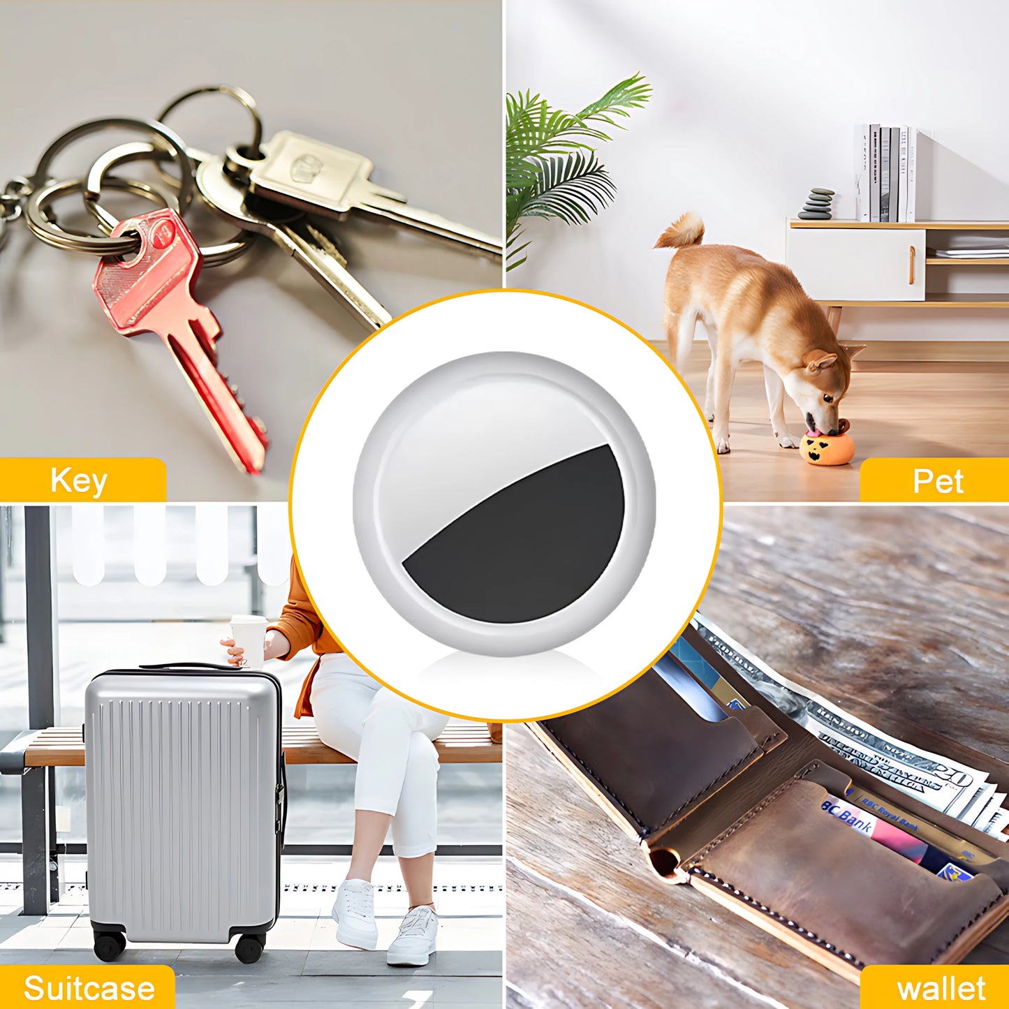 Mini GPS Tracker Smart Tag Compatible with iOS isearching Global Locator Anti-lost Finder for Car Pet Keys Wallet Suitcase iTag