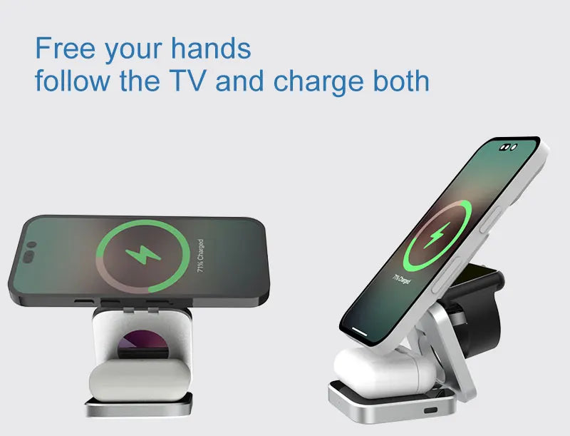 30W 3 In 1 Magnetic Wireless Charger Stand Pad for iPone 15 14 13 12 Pro Max Airpods Pro iWatch 8 7 6 Fast Charging Dock Station